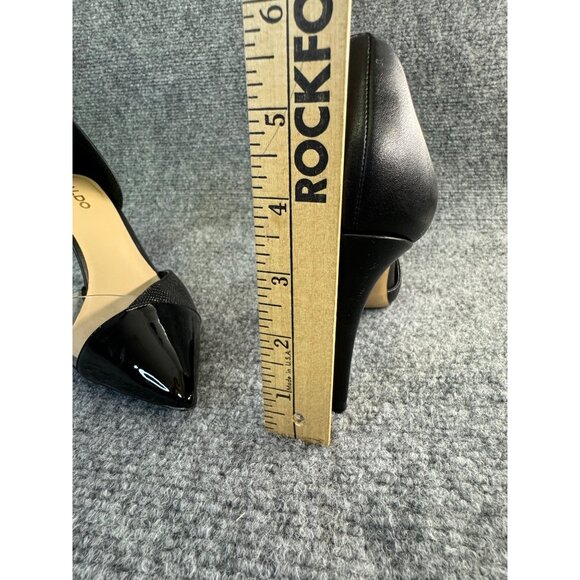 Ana a New Approach Shoes Women's 8M Black Patent Leather Open Toe Heels - Picture 4 of 16